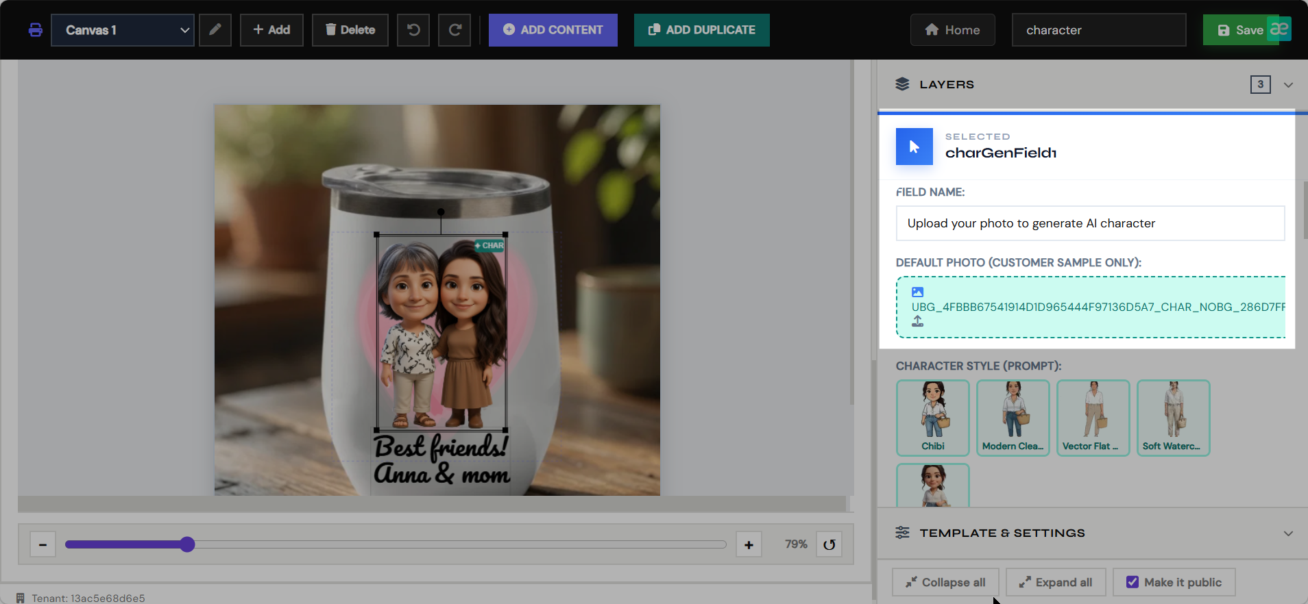 Prepare the customer input and character prompt
