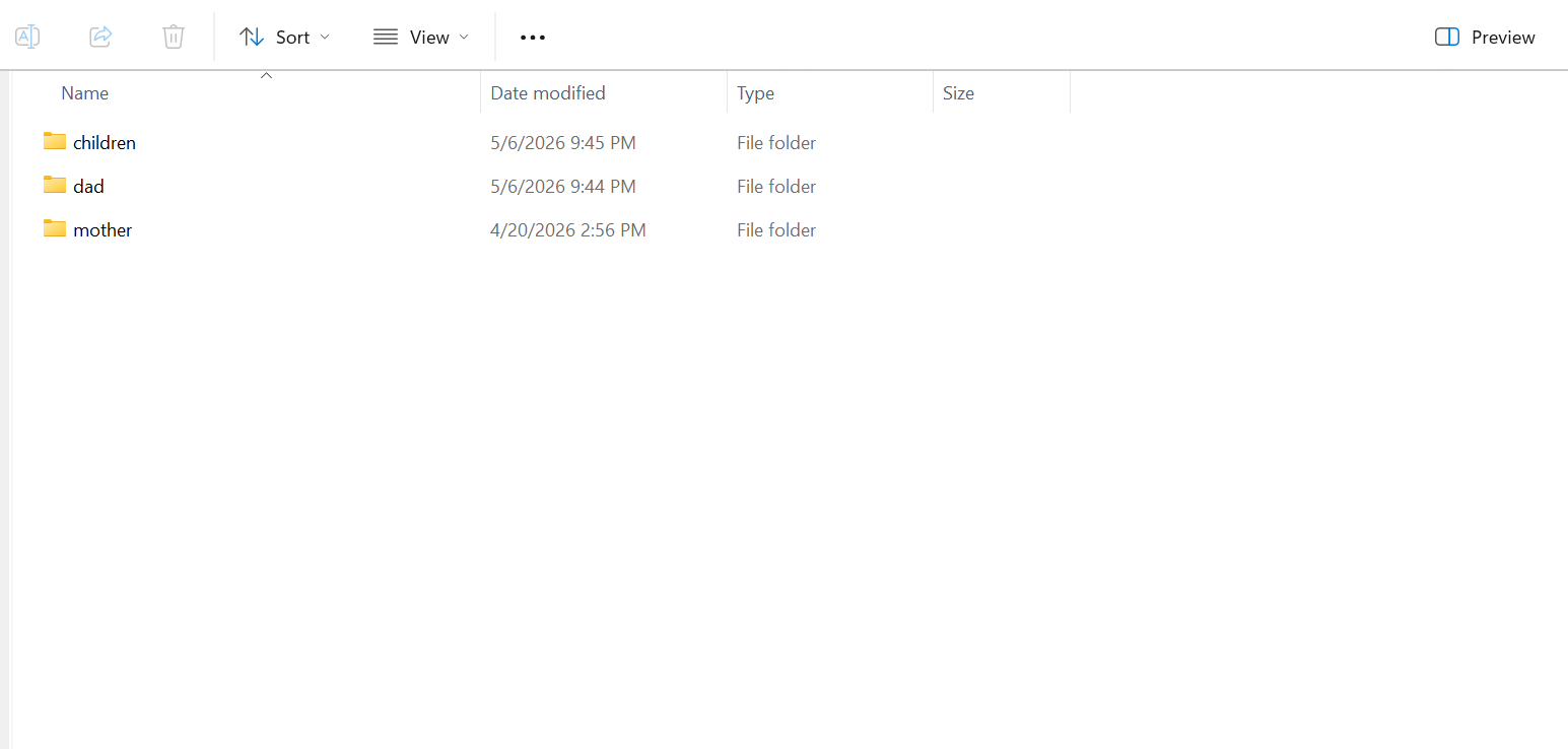 Top level clipart folders before ZIP import