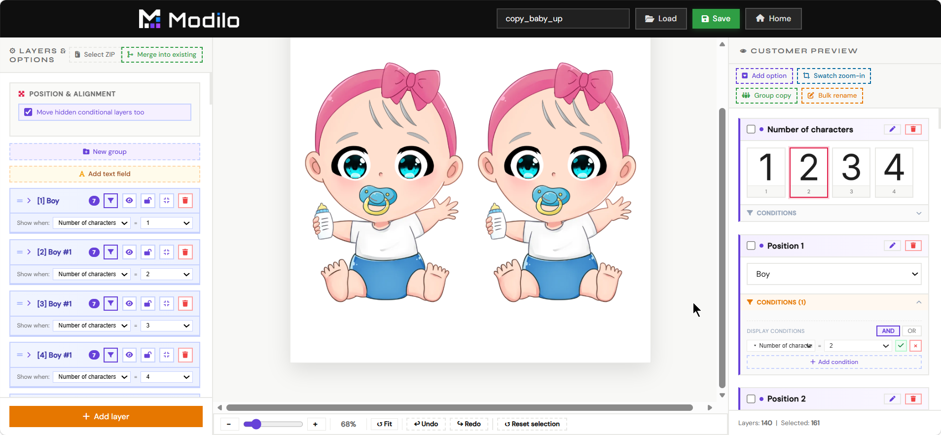 Generated group copy result