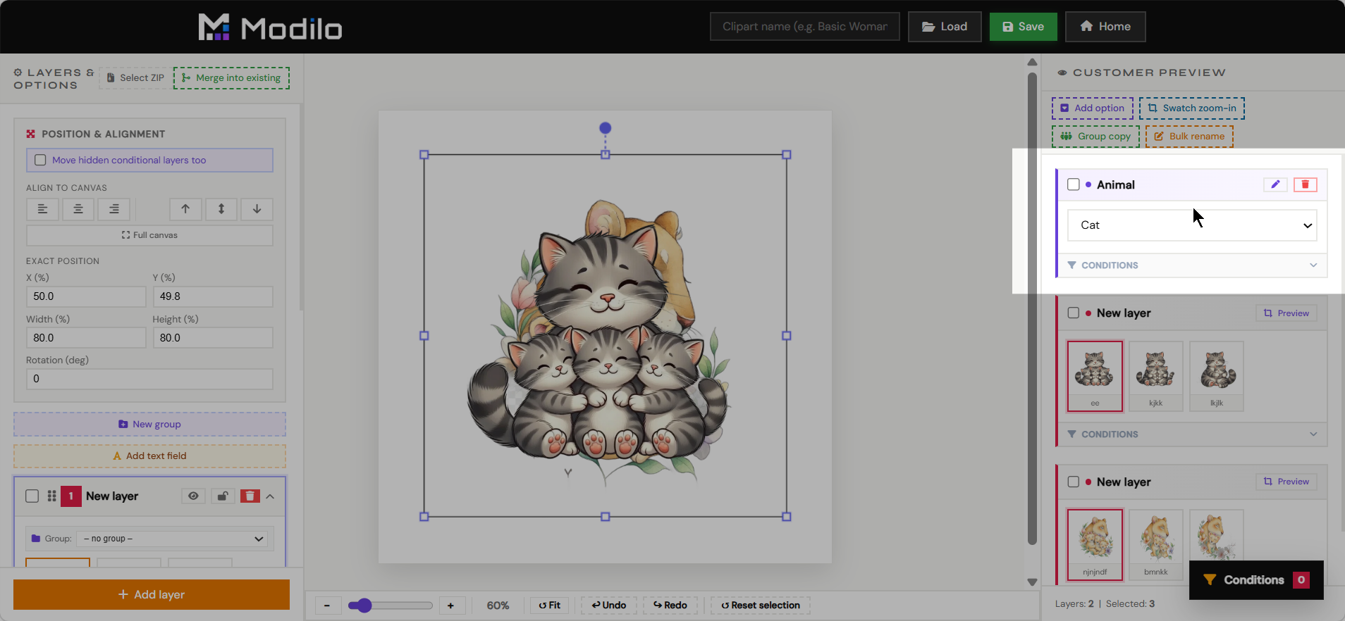 Renamed dropdown Animal with Cat option