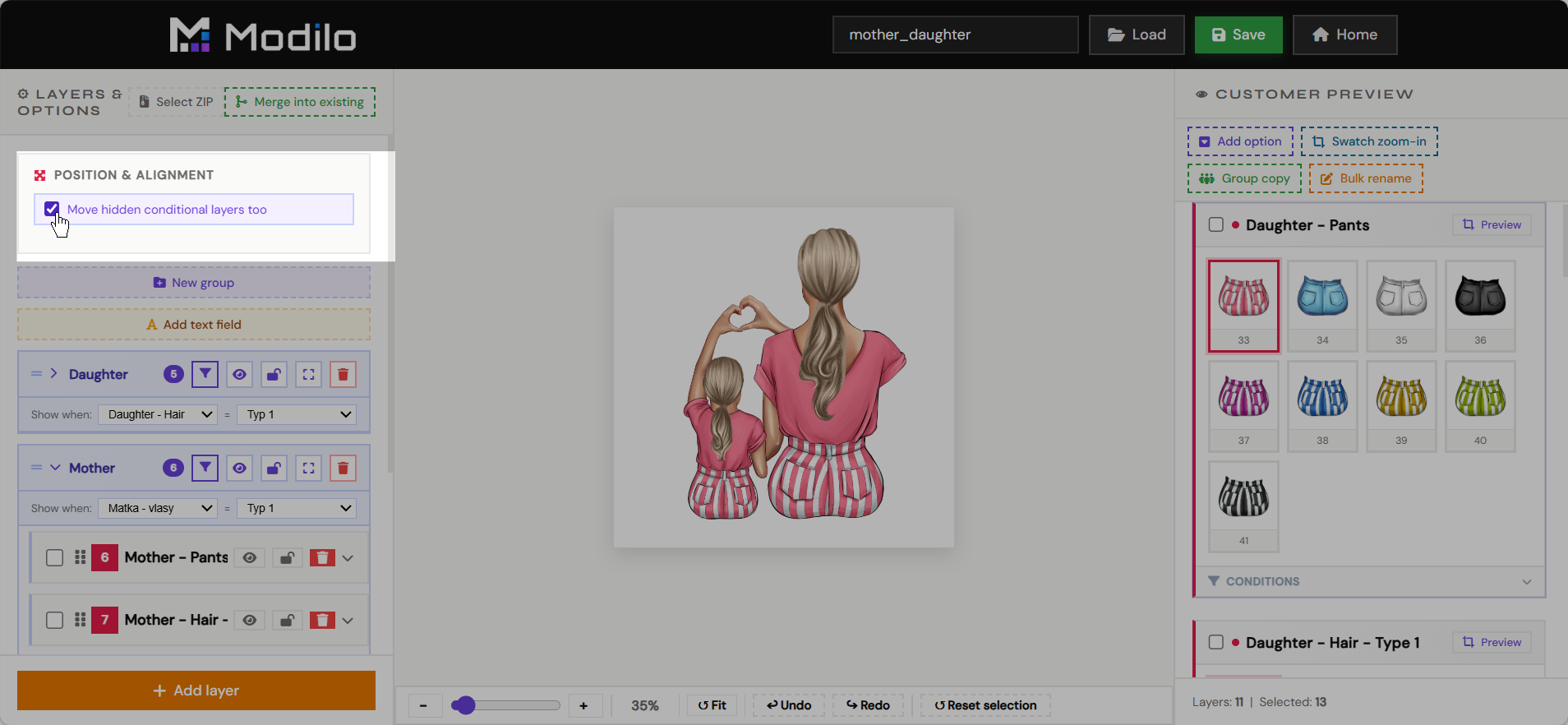 Move hidden conditional layers too toggle