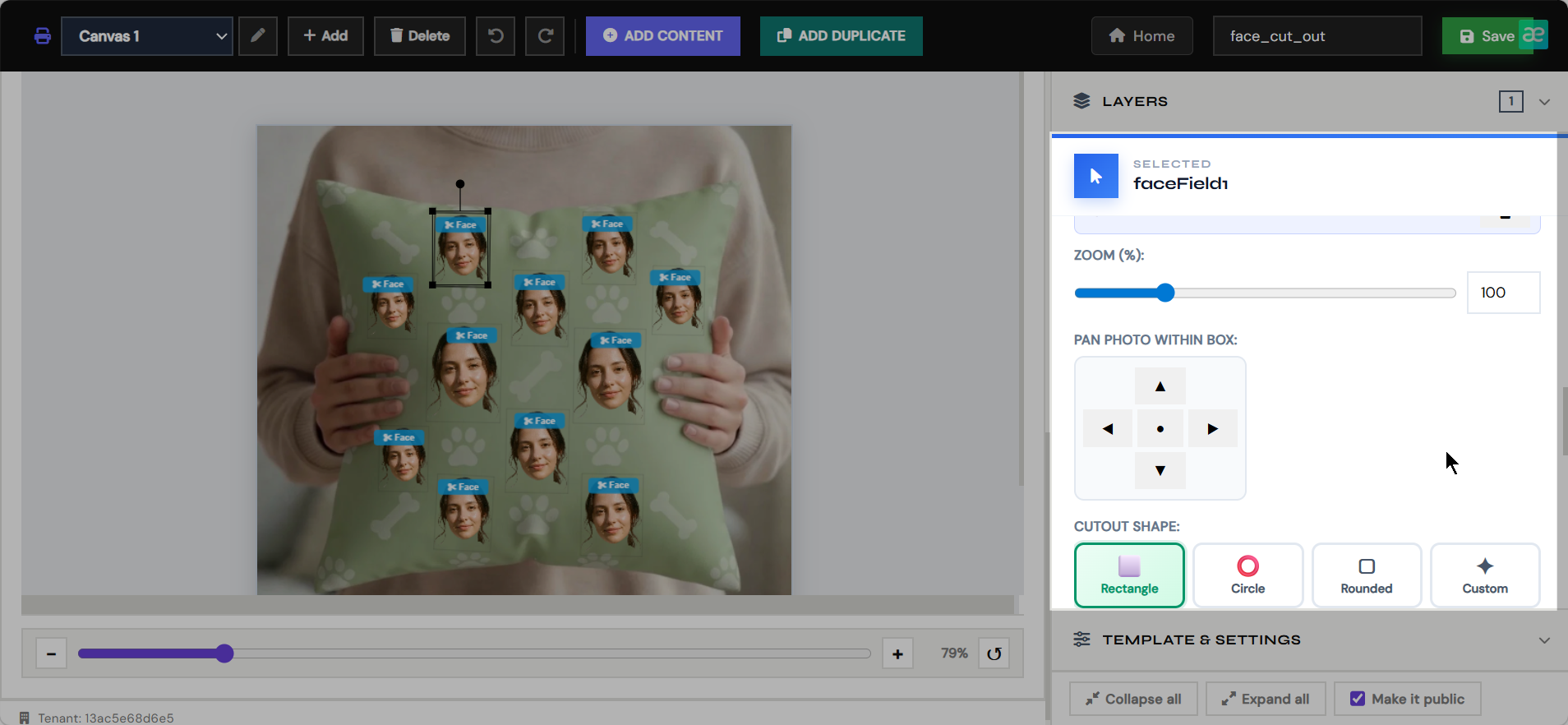 Adjust zoom, pan, and edge softness