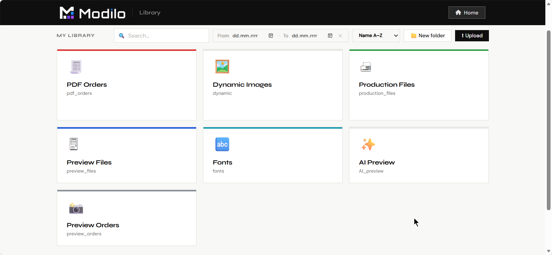 Library folders overview