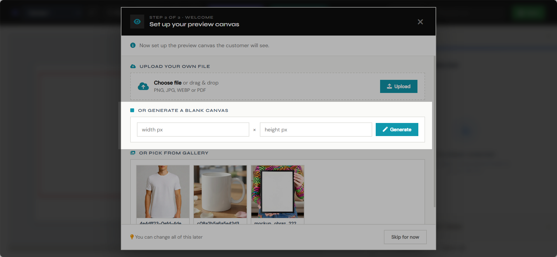 Generate a blank preview canvas